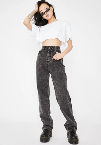 Acid Wash Loose Fit Denim Jeans