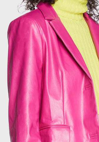 Major Purr Vegan Leather Blazer