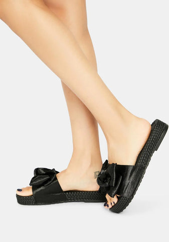 Wicked Lil Holly Golightly Woven Sole Bow Slides