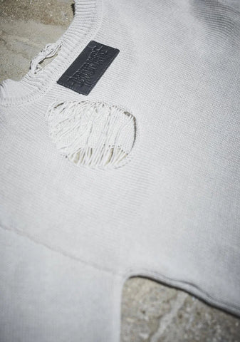 Filter Distressed Crop Sweater