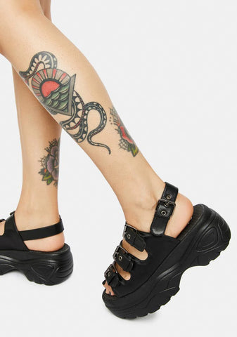 Black Out My Way Platform Sandals
