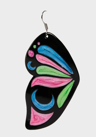 Neon Fairy Butterfly Earrings