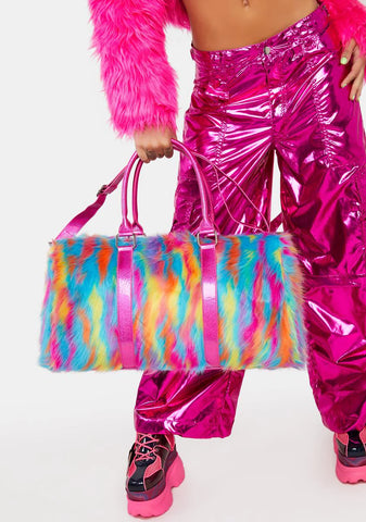 Party Monster Faux Fur Weekender