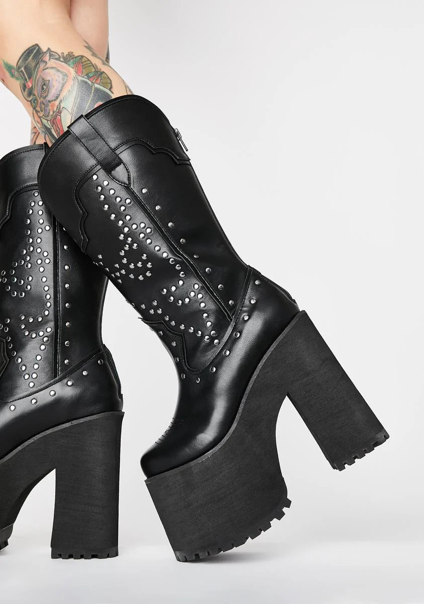 Bad Bitch Platform Cowboy Boots