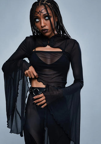 When Darkness Comes Bell Sleeve Top