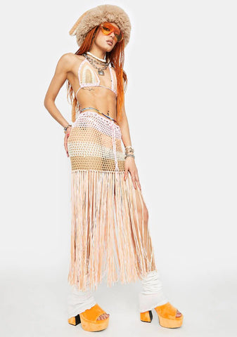 Warmer Nights Fringe Skirt Set