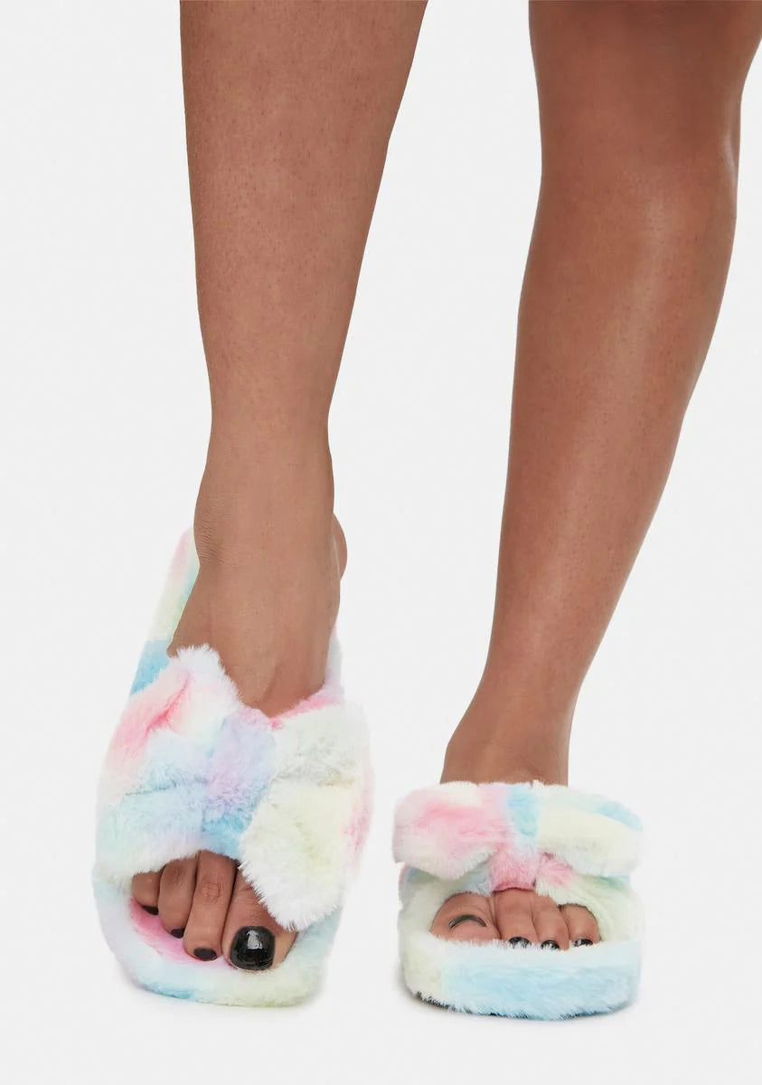 Sherbet Snuggle Up Fuzzy Slippers