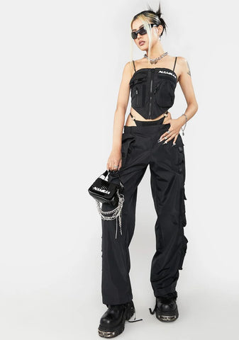 Black Nylon Tactical Bandana Top