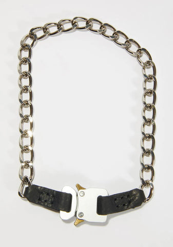 Synth Chain Necklace With Silver Buckle