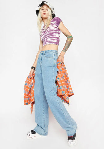 Painted Patches Wide Leg Jeans