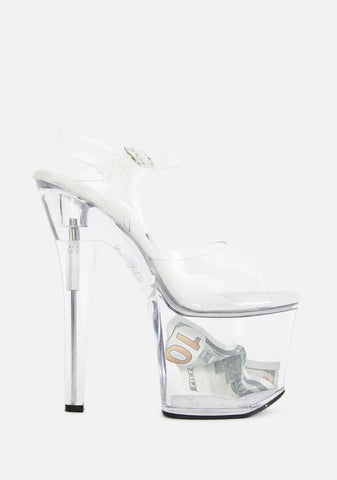 Treasure Fillable Clear Heels