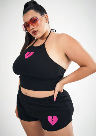 Showing No Affection Halter And Shorts Set