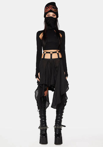 Modulation Caged Back Long Sleeve Top