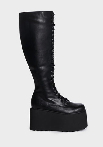 Restrictions Knee High Boots