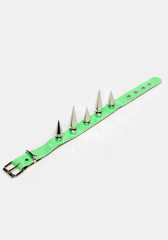 Neon Green Large Spike Choker