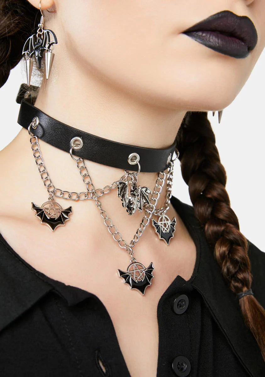 Creature Of The Night Charm Choker