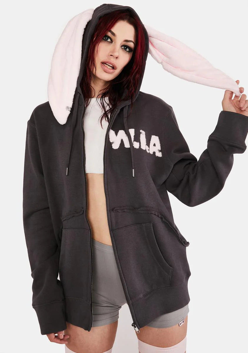 Dark Pup Zip Up Hoodie