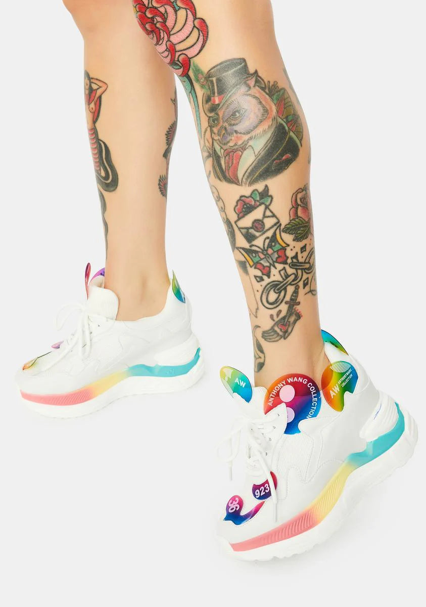 White Raisin 2 Chunky Wedge Sneakers