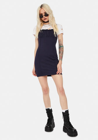 Navy It Girl Ponte Mini Dress