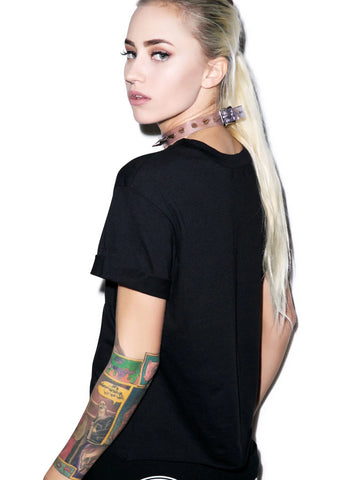 Aint No Wifi Crop Tee - White