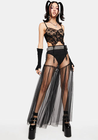 Off And Away Sheer Midi Skirt