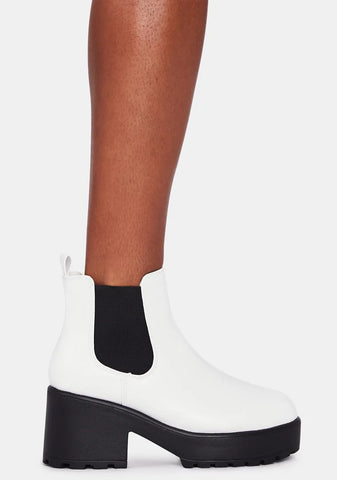 White Kai Chunky Chelsea Boots