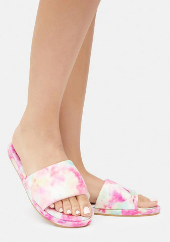 Pink Tie Dye Good 4 You Slide Sandals