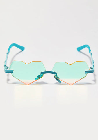 Teal Be Heart Sunglasses