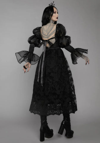 New Moon Waltz Tulle Midi Dress