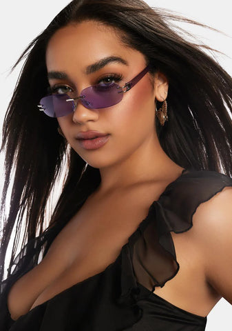 Holla Purple Oval Sunglasses