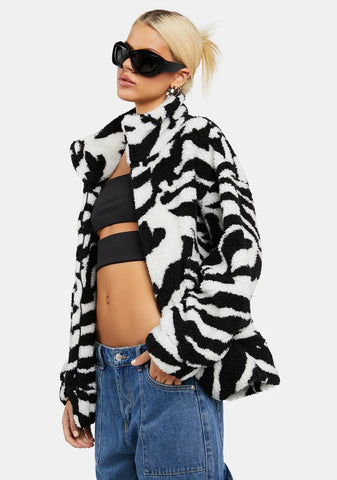 Set On You Zebra Teddy Jacket
