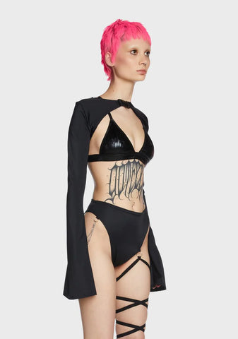 Bell Sleeve Buckle Shrug