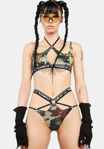 Self Love Camo Mesh Lingerie Set