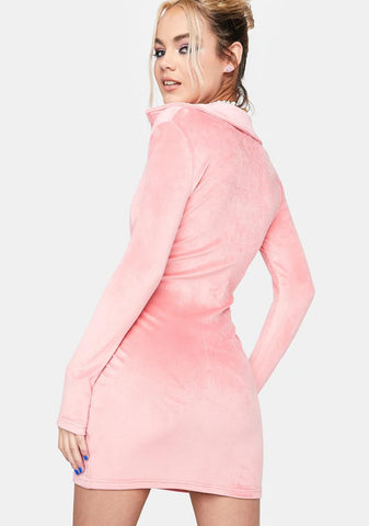 Moonlight Breeze Zipper Mini Dress