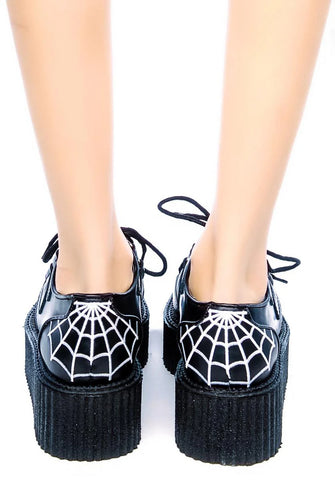 Spider Web Embroidered Creepers