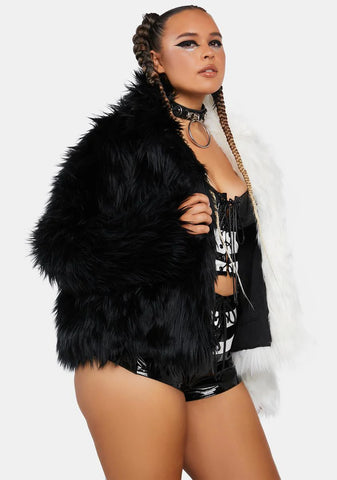Plus Balancing Act Faux Fur Jacket
