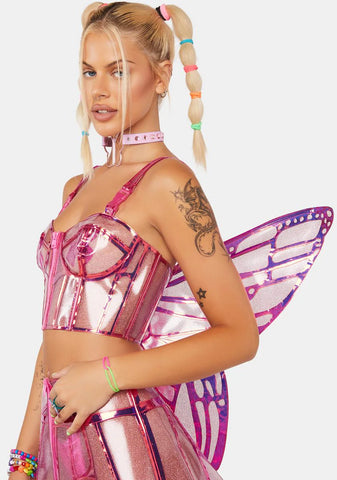Fairy Butterfly Supreme Holographic Bustier Top