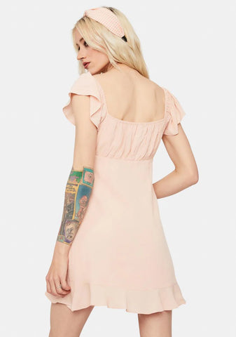 Nectarine Dream Ruffle Mini Dress