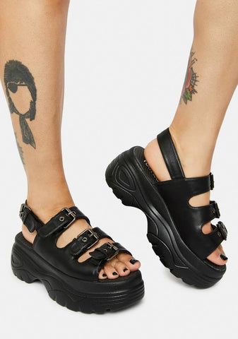 Black Out My Way Platform Sandals