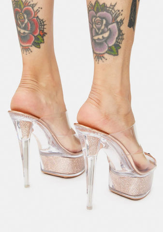 Rose Gold Dance Floor Fever Platform Heels