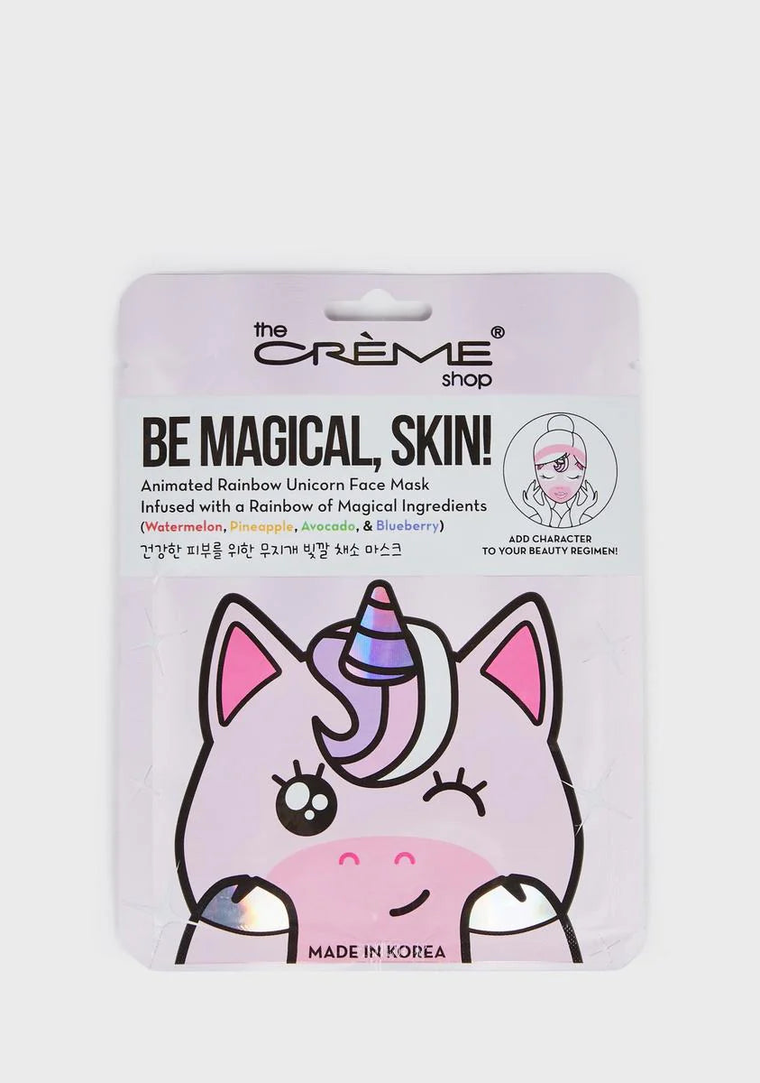 Be Magical, Skin! Animated Rainbow Unicorn Face Mask