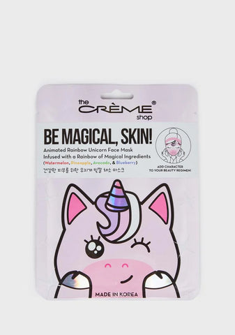 Be Magical, Skin! Animated Rainbow Unicorn Face Mask