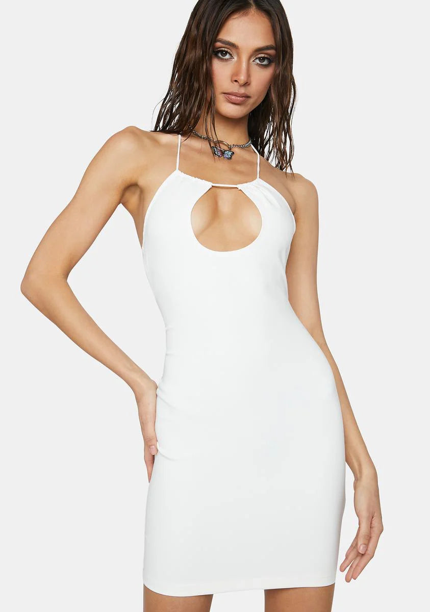 Icy Kinda True Keyhole Halter Dress