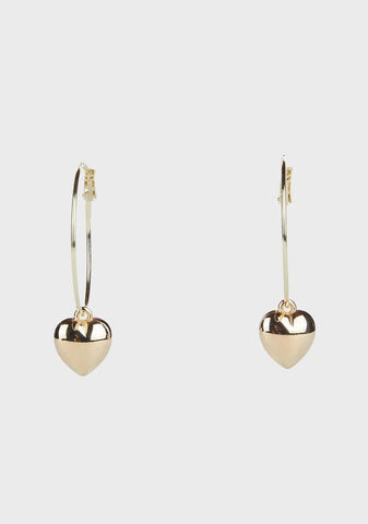 Have A Heart Hoop Earrings - Gold