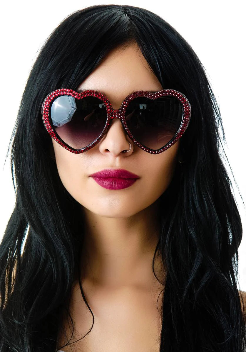 Ruby Red Swarovski® Heart Sunglasses