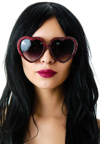 Ruby Red Swarovski® Heart Sunglasses
