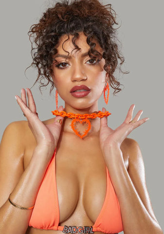 Risky Romance Barbed Wire Heart Chain Necklace