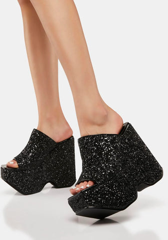 Black Rezza Wedge Heels
