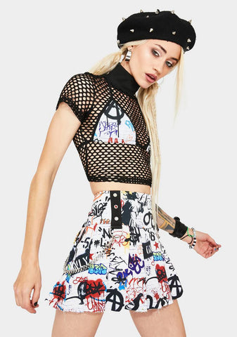 Writing's On The Wall Pleated Skirt