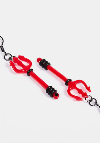 Fierce Fight Pitchfork Earrings